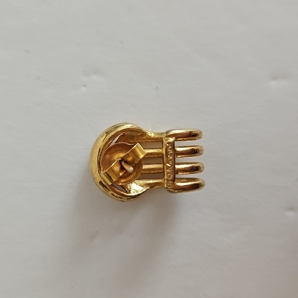 MONET Goldtone Small Pierced Earrings - Picture 5 of 5